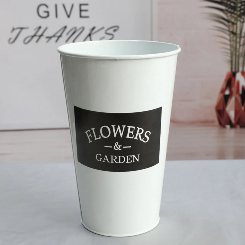 2 Pcs Simulation Disposable Cup Mini Bucket Rope Tote Handle Tin Flower Vase Arty Flower Container Desktop Flowerpot Home A 6