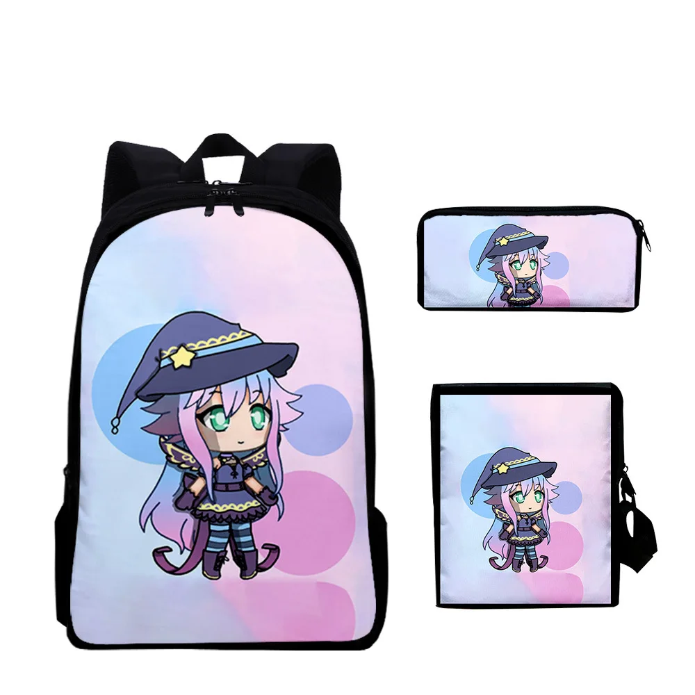 

Trendy Novelty Gacha Life 3D Print 3pcs/Set pupil School Bags Laptop Daypack Backpack Inclined shoulder bag Pencil Case