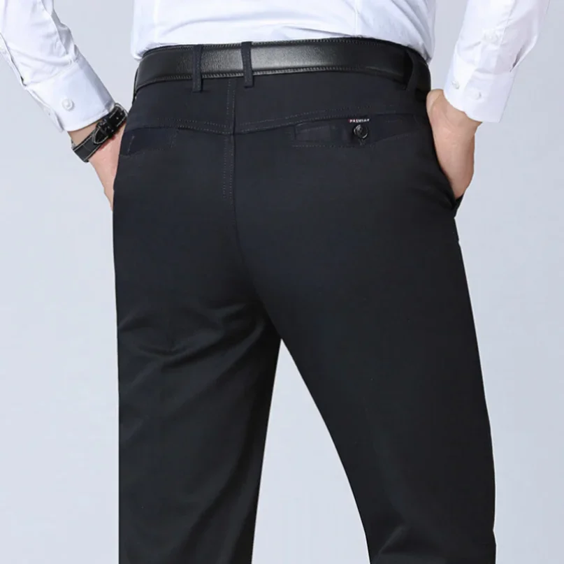 

Men's Summer Thin Pants Cotton Autumn Thick Trousers Fashion Brand Cargo Pants Smart Casual Solid Khaki Gray Suit Pant Gozbkf