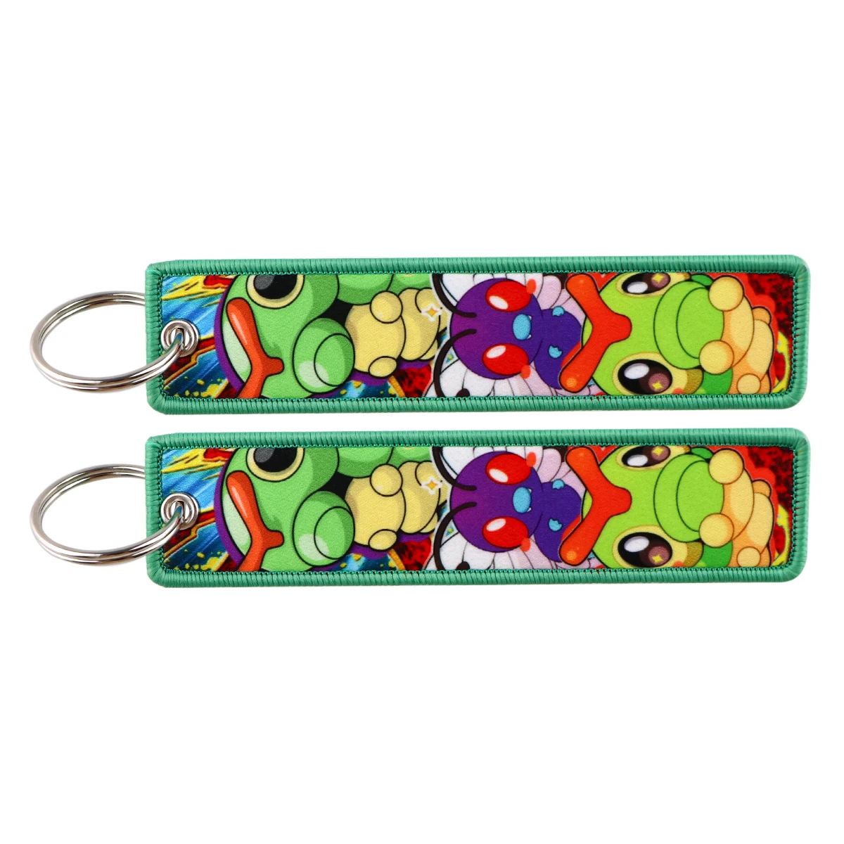 Kawaii Cartoon Embroidered Keychain - Cute Key Tag