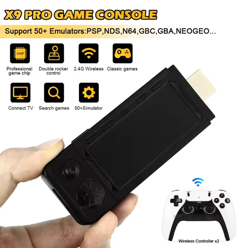 Reebolnic X9 Pro Game Stick 256G 50000+Games Installed 4K HD Output 40+Simulators Retro Video Game Console PSP PS1 Boy Gifts view 3