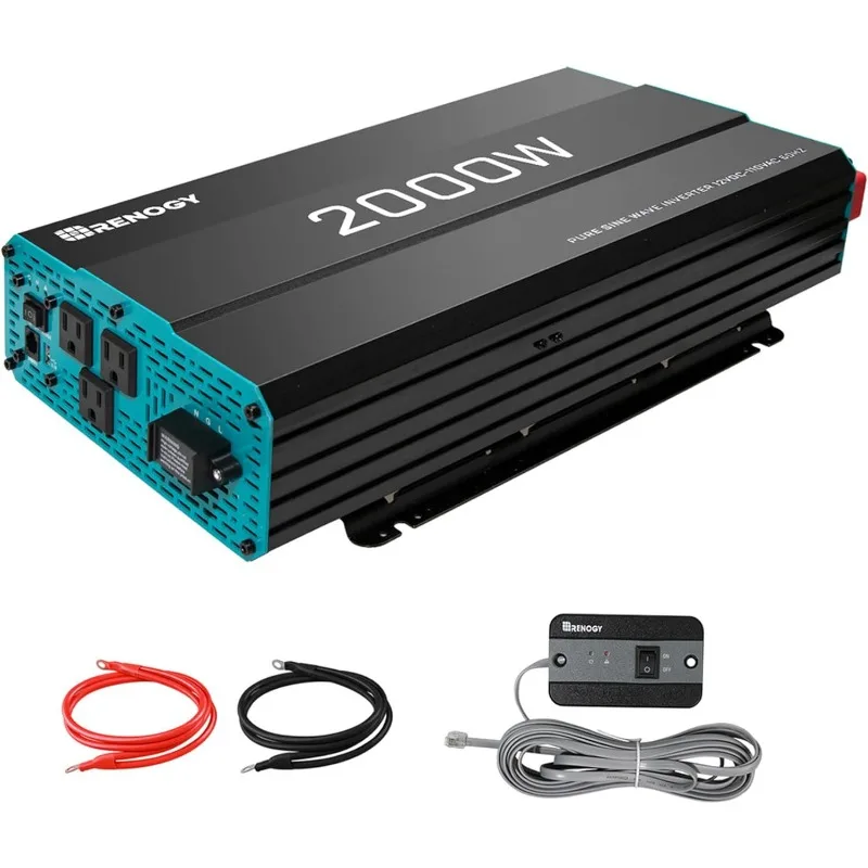 

Renogy 2000W Pure Sine Wave Inverter 12V DC to 120V AC Converter for Home, RV, Truck, Off-Grid Solar Power Inverter