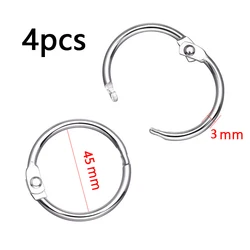 Metal Ring Binder Key Rings for DIY & Office Binding Projects (Set of 2-10) (4pcs 45mm)