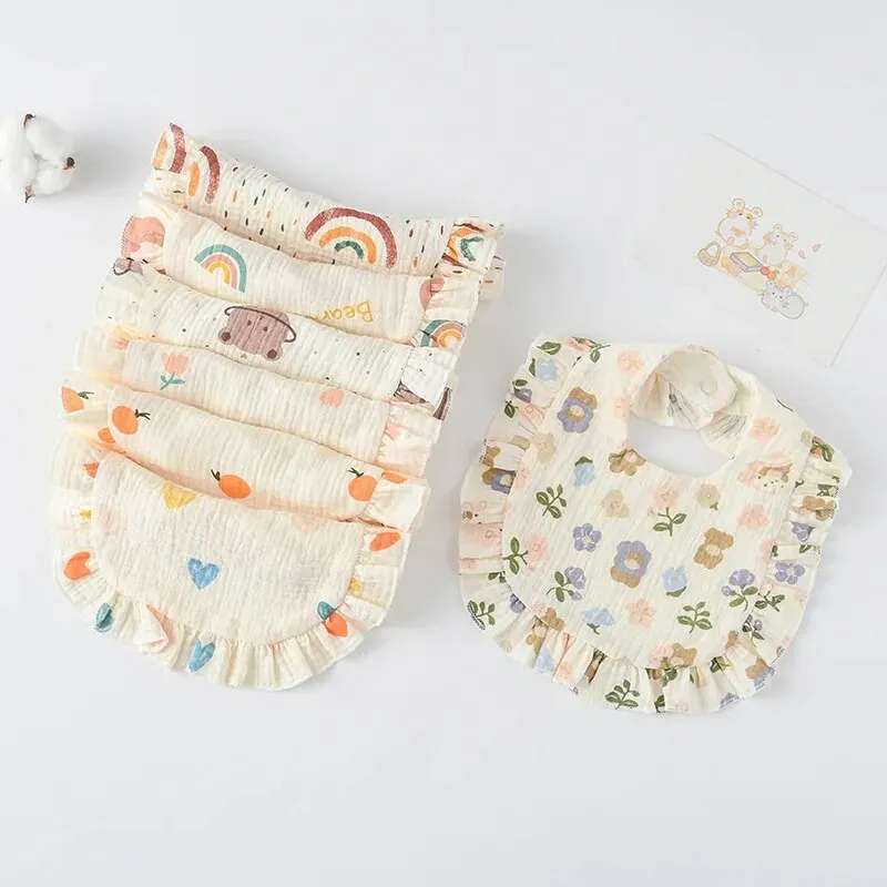 Ruffle Floral Baby Bibs 3