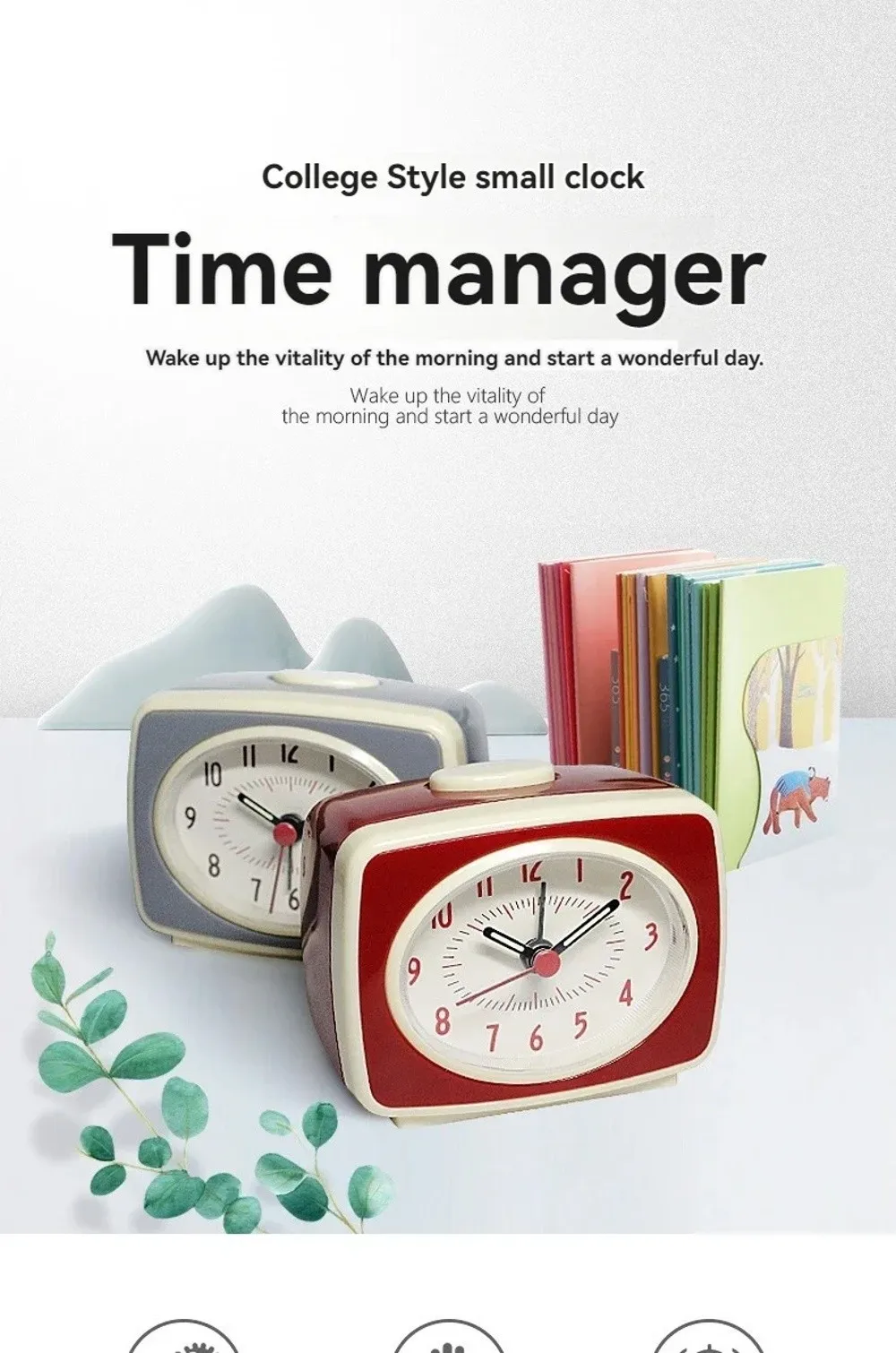 New Non Ticking Silent Alarm Clock Fluorescent Hands Battery-Powered Electronic Clock Luminous Display Desktop Clock Bedroom