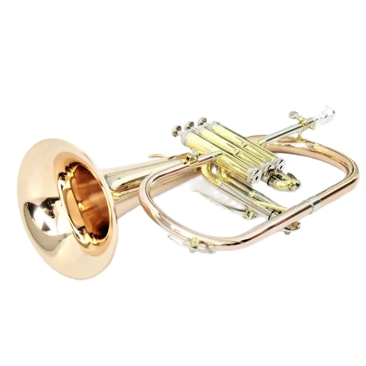 High grade flugelhorn professional rose gold good quality flugelhorn
