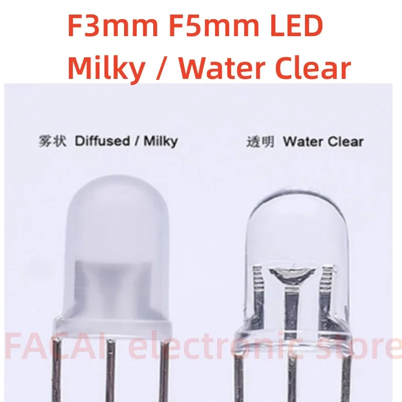 LED 듀얼 컬러 발광 다이오드, 공통 음극, 공통 양극 비드, 레드, 그린, 레드, 블루, 레드, 옐로우, F3mm, F5mm, 50 개