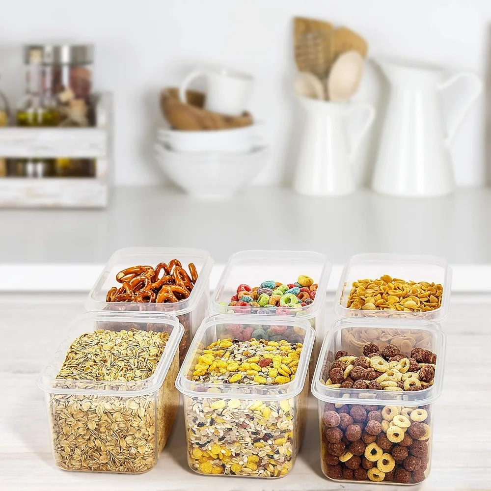 Wildone Cereal & Dry Food Storage Container Set of 16 [0.8L /3.38 Cups] for Sugar, Flour and Baking Supplies, Airtight Leak