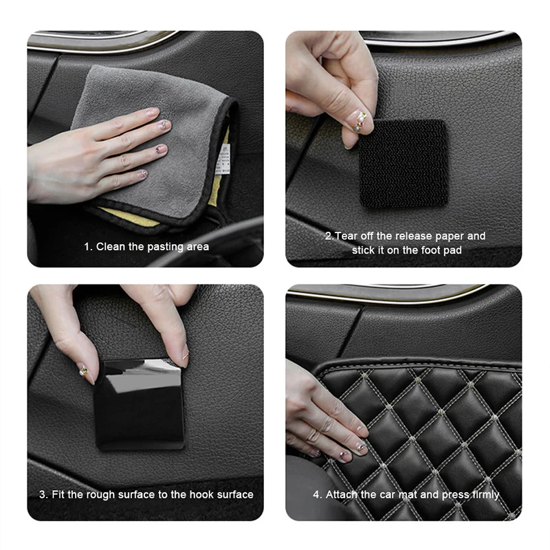Nylon Polyester Car Floor Mat Fastener Hook Loop Anti Slip Sticker