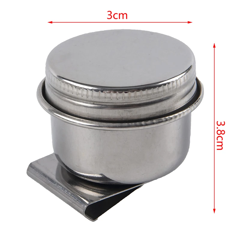 Tools Stainless Steel Art Supplies Easy Clean Drum Shape Student Painting Oil Pot School Palette Single Double Hole Dipper 1 PC