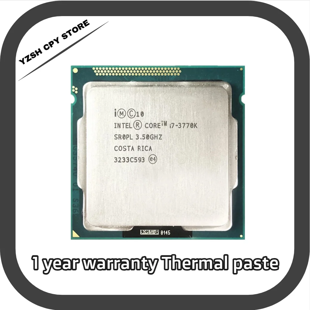 Intel Core I7-3770K Processor - 3.5GHz Quad-Core, LGA1155, 8MB Cache (Used, Tested Working)