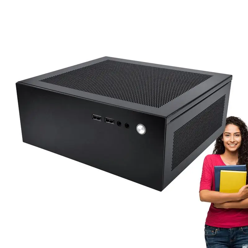 

Mini PC Case Small Desktop Mini PC Case Tiny Desk Table Chassis PC Case Chassis PC Case Fits Desktops Bookshelves Cabinets