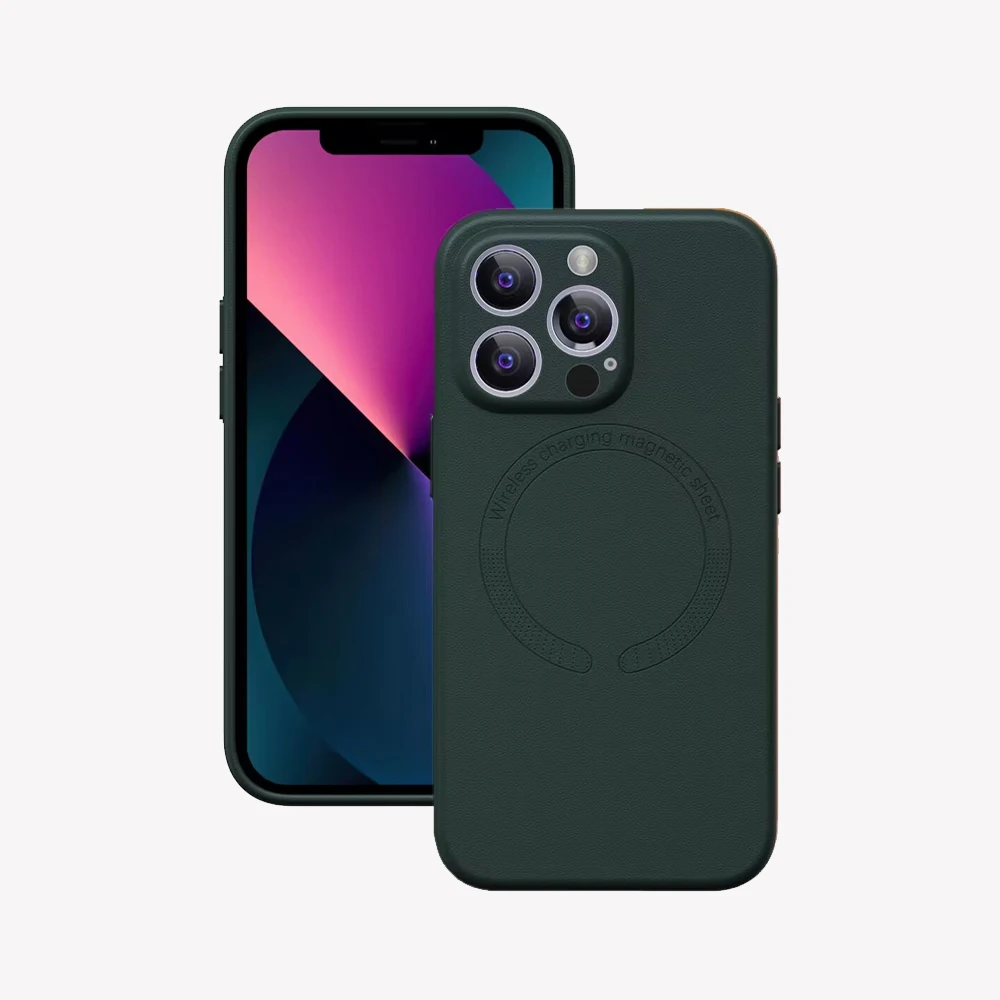 

Business leather Full-surround Anti-fall type Case for Iphone 15 15Pro 14 13 12 with MagSafe Wireless Magnetic Charging Function