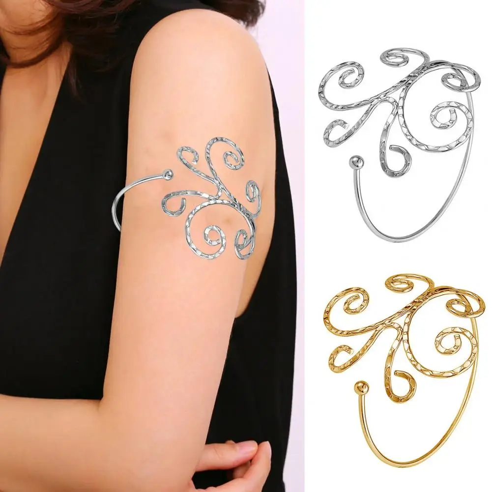 Bohemian Charm Upper Bracelet Arm Chain Metal Hollow Out Geometric Pattern Retro Arm Cuff Bangle Body Bracelets 2