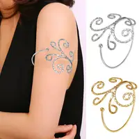 Bohemian Charm Upper Bracelet Arm Chain Metal Hollow Out Geometric Pattern Retro Arm Cuff Bangle Body Bracelets 2