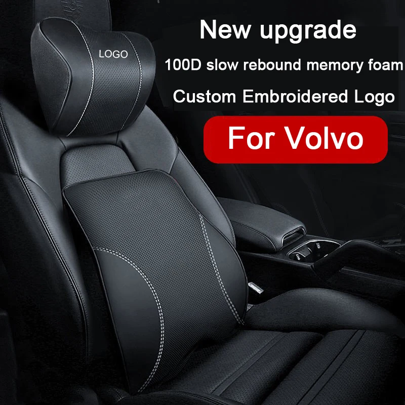 Car Neck Pillow Embroidered Logo Headrest Neck Support Seat Waist