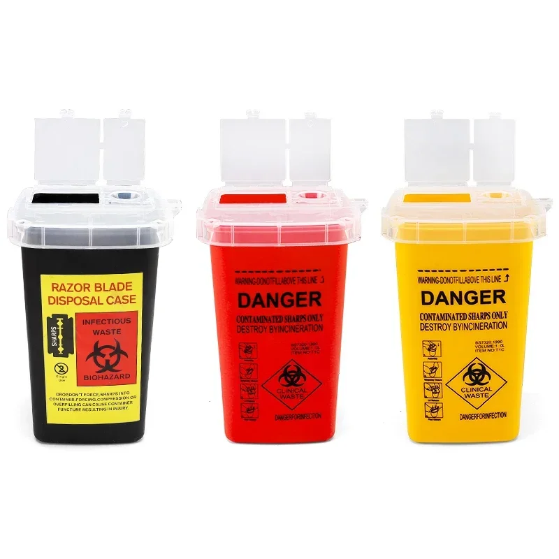 Description Picture 2 of itemPlastic Waste Box Medical Supplies Container Large Capacity Disposable Collect Box Tattoo Needles Blade Recycling Storage Box