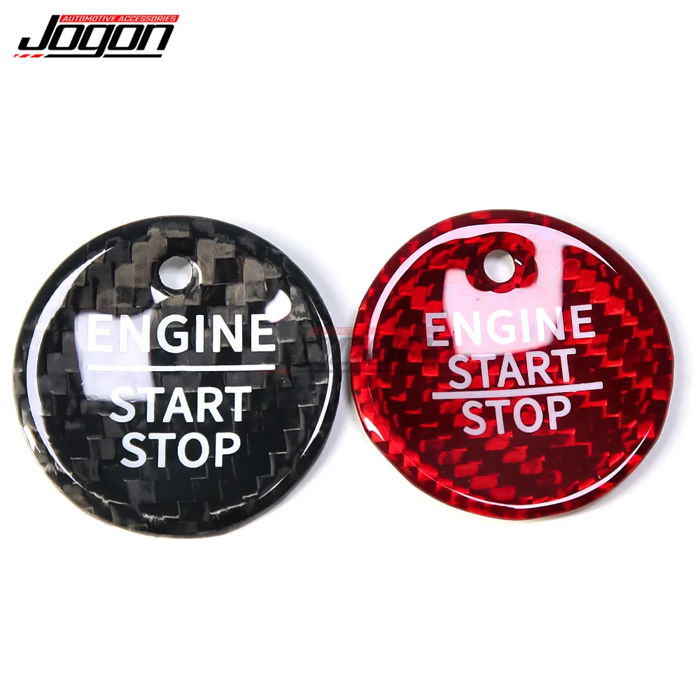 For Ford F-150 F150 Raptor 2015 2016 2017-2020 Carbon Fiber Engine Start Stop Button Cover Trim Car Switch Sticker Accessories