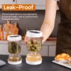 Pickle Olive Hourglass Jar Dry and Wet Dispenser with Strainer Flip Can for Food Storage Cucumber Olives Kitchen Supplies Tool 2
