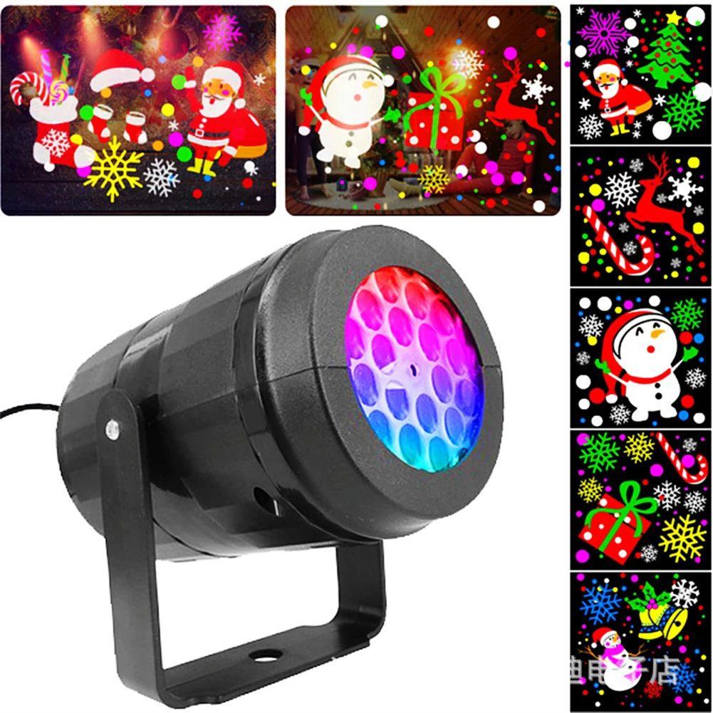 Christmas LED Projector Lights Indoor Window Film Projector Lamp With 16 Slides For Birthday Christmas Wedding Party Decoration