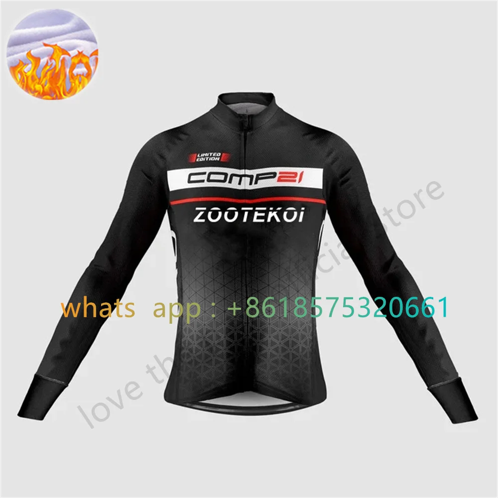 

Zootekoi 2023 Men Cycling Jacket Winter Fleece Road Bike Bicycle Clothing Maillot Ciclismo Hombre Invierno Long Sleeve Coat