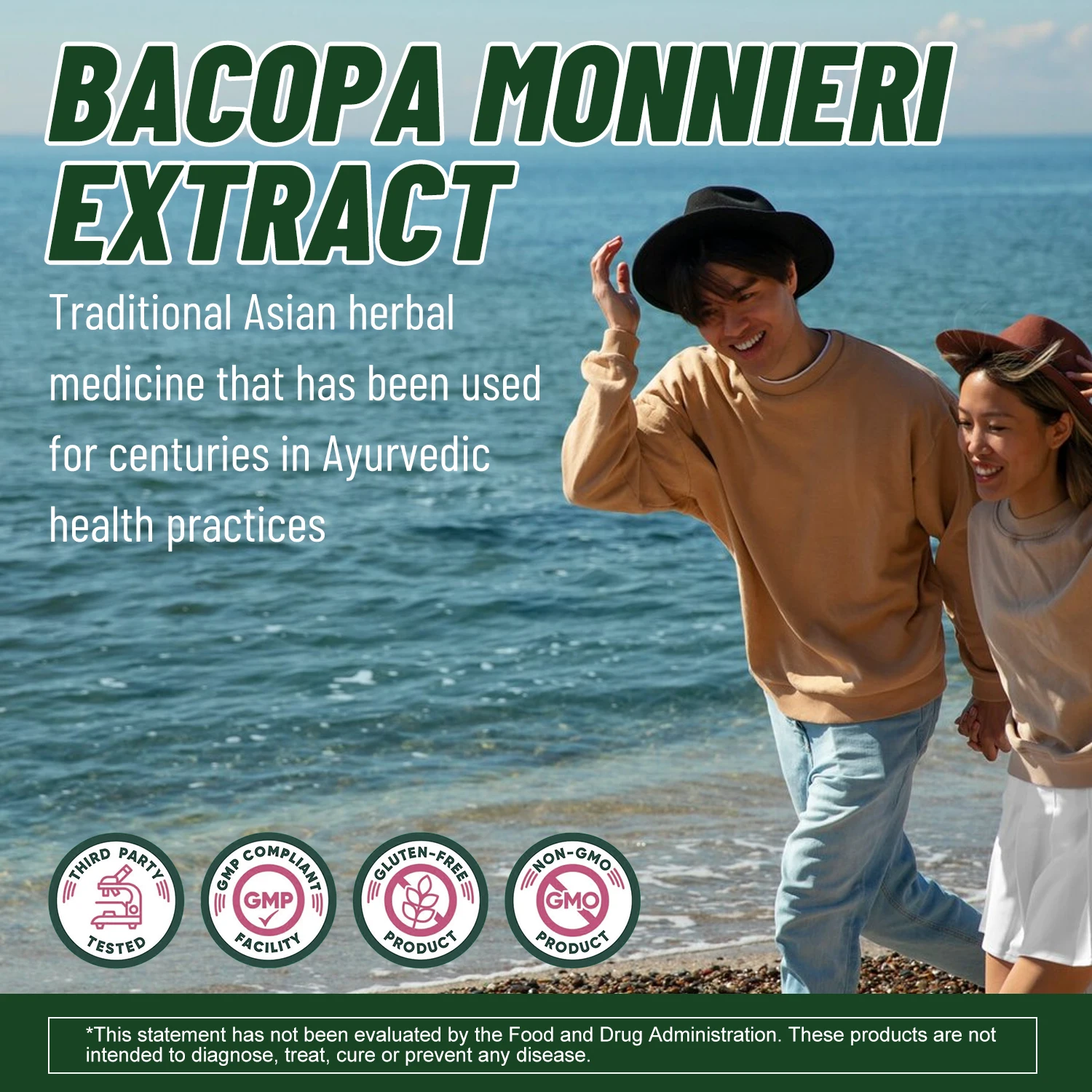 Bacopa Monnieri Extract Energy Booster Brain Health Performance Cognition Focus Energy Stamina