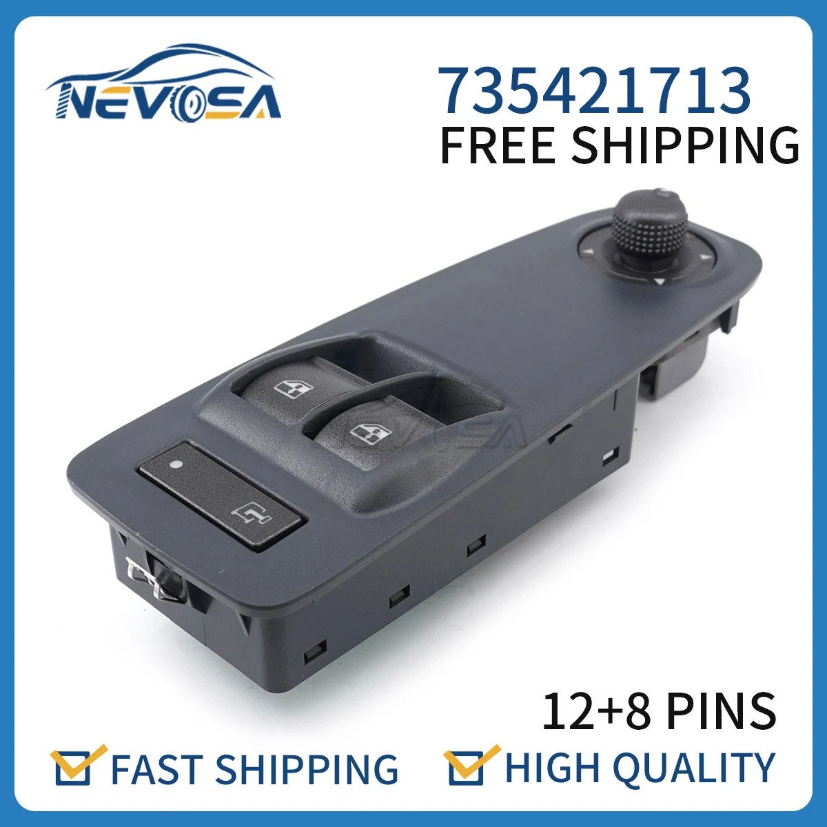 Nevosa 735421713 Interruttore Alzacristallo Elettrico Per Peugeot Boxer Fiat Ducato Doblo Citroen Relè Jumper Vauxhall Combo 6490 X8 6490.X8