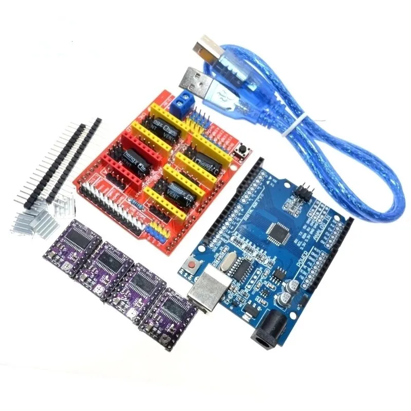 

CNC Shield V3-3D printing and engraving machine, DRV8825 controller, Arduino One R3 expansion board, with USB cable, 4 UDS.
