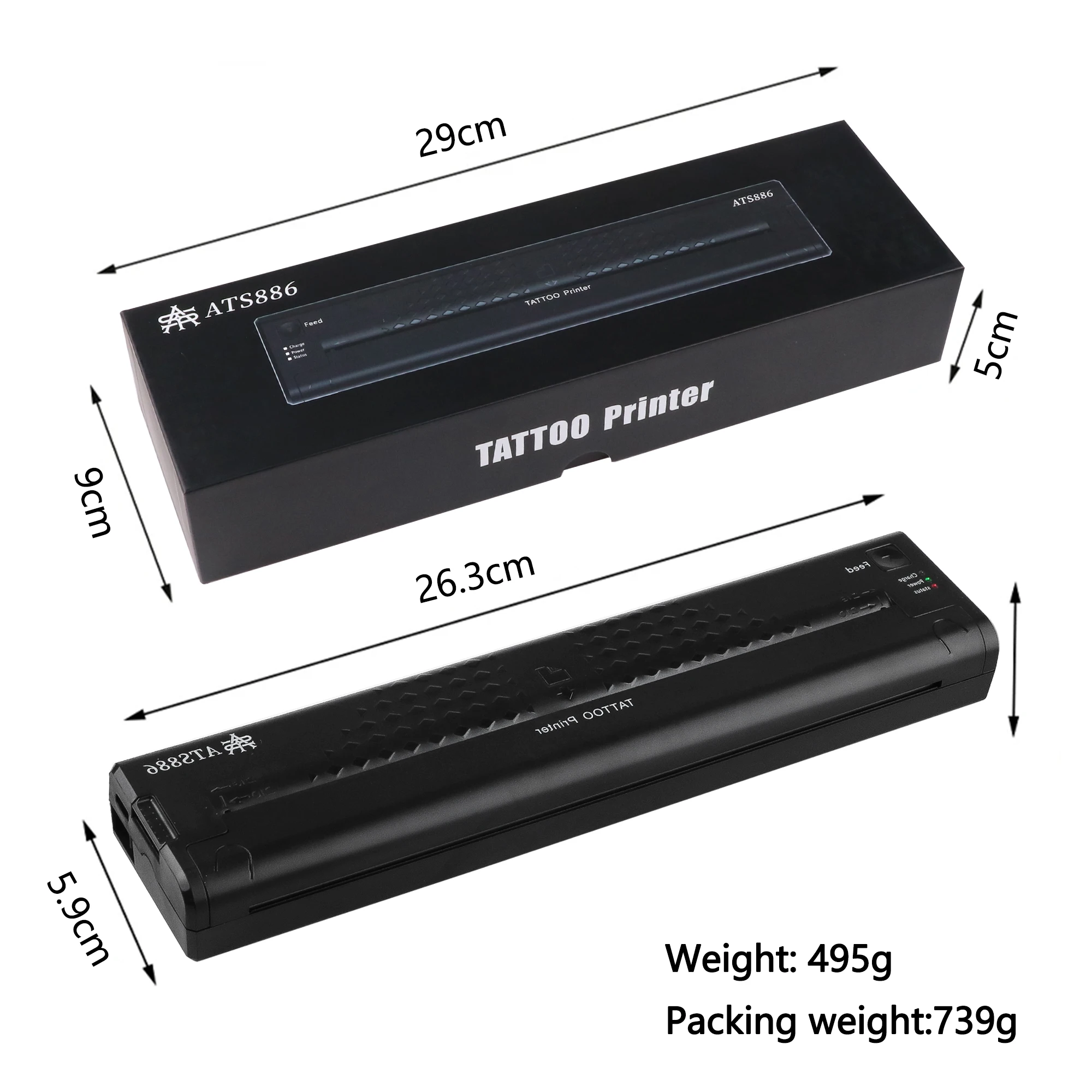 ATS886 ステンシルプリンター Bluetooth Wireles ステンシルプリンター