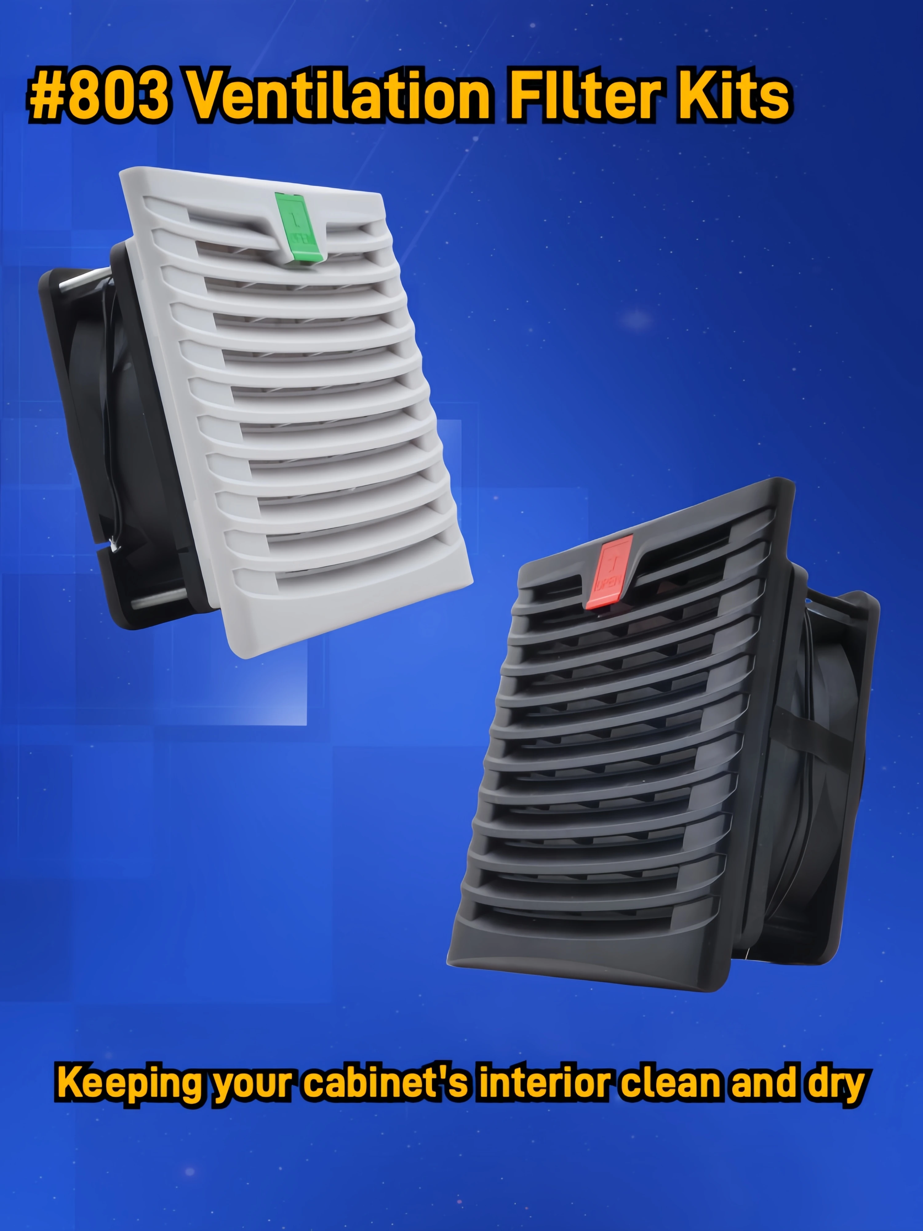 803 150*150mm 인클로저 캐비닛 인공 호흡기 필터 키트 120mm X 38mm AC EC 115V 230V DC 12V 24V 냉각 팬 방진 방수