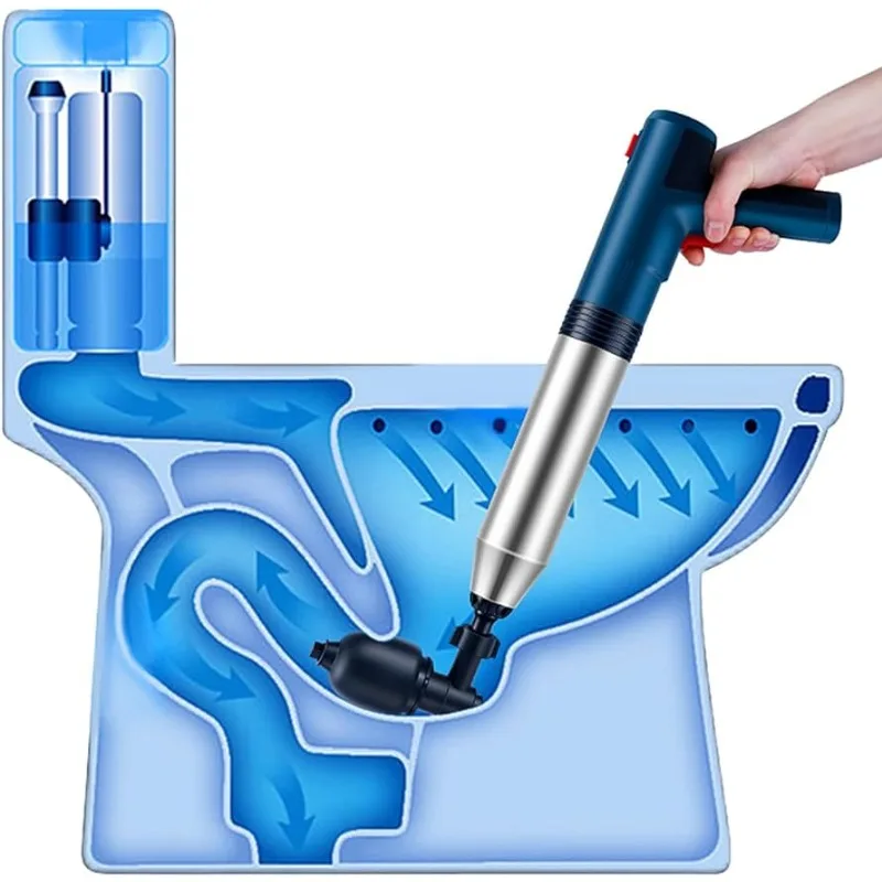 

Electric Toilet Plunger, High Pressure Air Drain Clog Remover, Heavy Duty Plunger Tool for Toilet, Bathroom, Floor Drain, Sewer