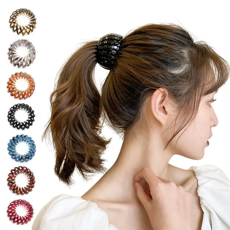 

7Pcs Fashion Women Bun Hair Claw Horsetail Buckle Hair Clip Bird Nest Expanding Hair Accessories Female Ponytail Hair Accessory