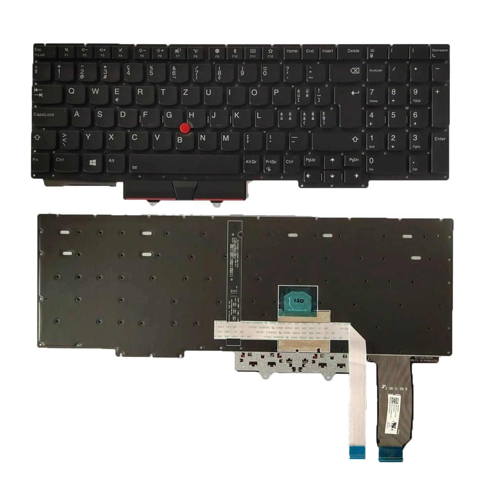 

Черная клавиатура с подсветкой SW для Lenovo ThinkPad E15 Gen 1 20RD 20RE