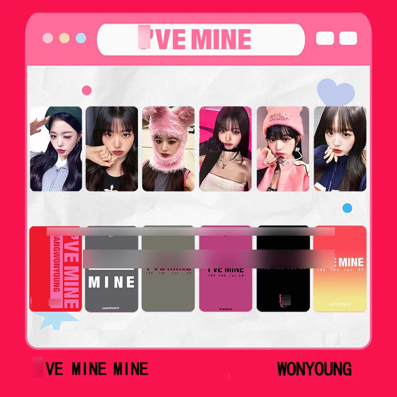 

6 шт. KPOP IVE новый альбом Ihas MINE SW beatrad LOMOcard Eleven Girl Group YUJIN LIZ King Leeseo Wonyoung Gaeul открытка с фотографией