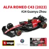 Bburago 1:43 2023 Alfa Romeo C43 F1 Formula Car Die Cast Vehicles Collectible Model Racing Toys 1