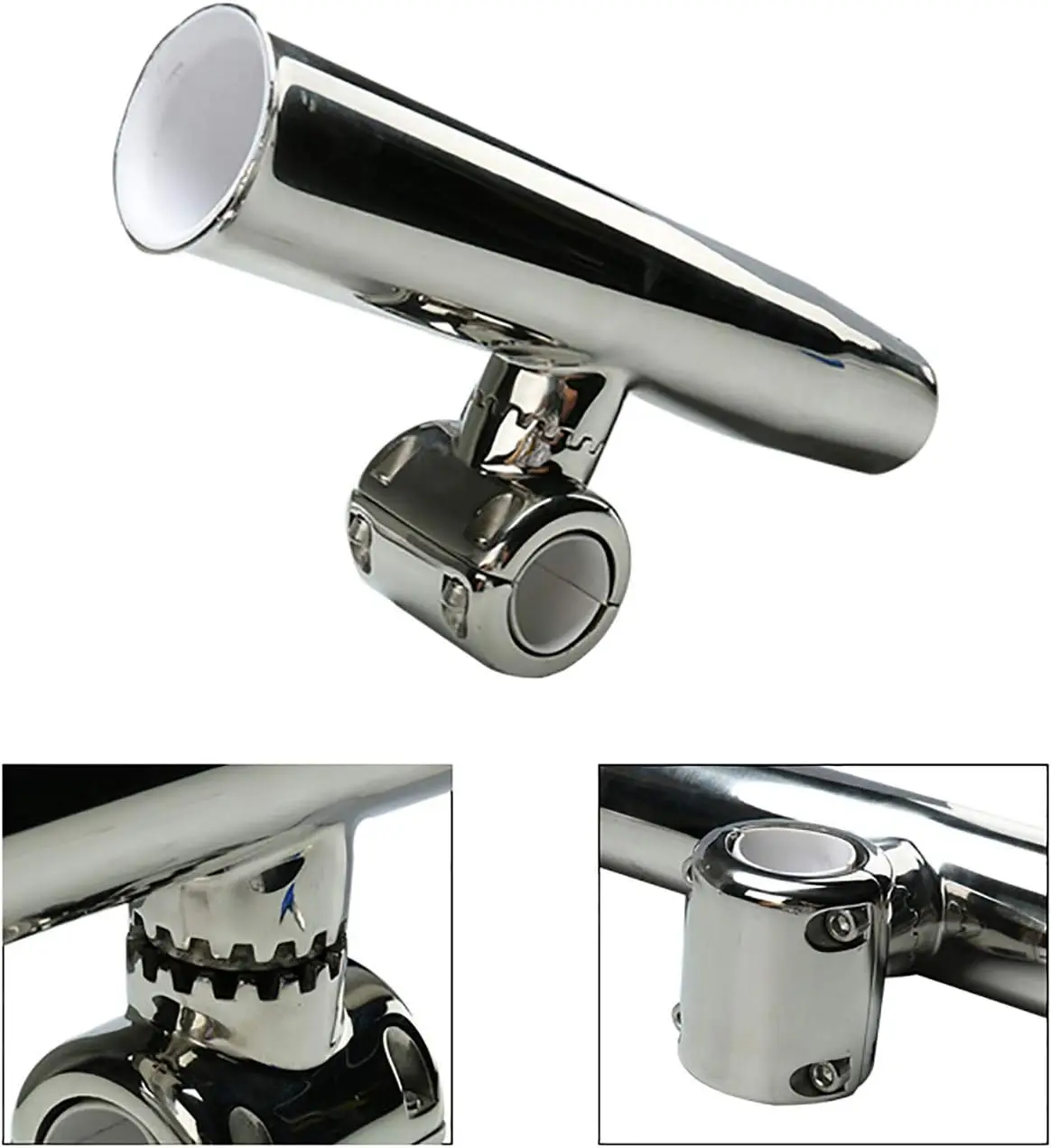 2Pack Fishing Rod Holder for Rails 1" and 1.18" Stainless Steel Adjustable Rod Holder