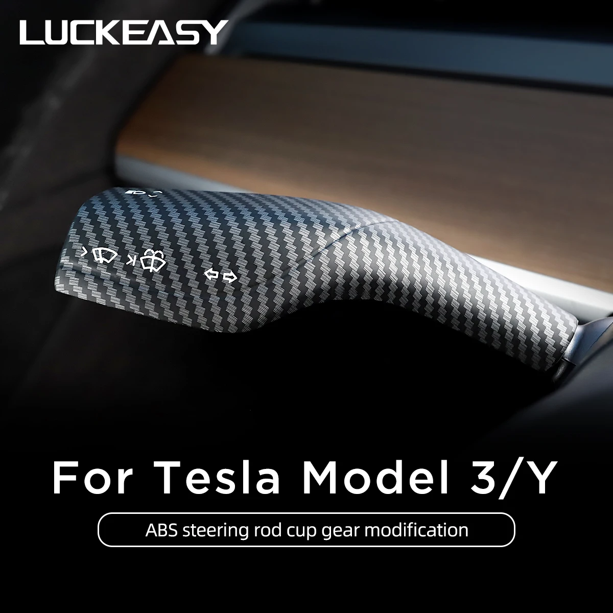 

For Tesla Model 3 Y Modified Carbon Fiber Model3 2023 Wiper Gear Lever Gear Decorative Sticker Protective Cover Accessories