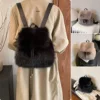 Cute Plush Mini Backpack Women's New Autumn And Winter Vintage Women's Backpack Student Class Commuter Small Backpack Bucket Bag 1