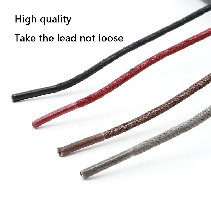 Round Waxed Shoelaces Shoes Soild Cotton Boot Laces Leather Shoelace Waterproof Strings Sports Running Rope 1Pair shoe laces shoe accessories shoelaces without ties