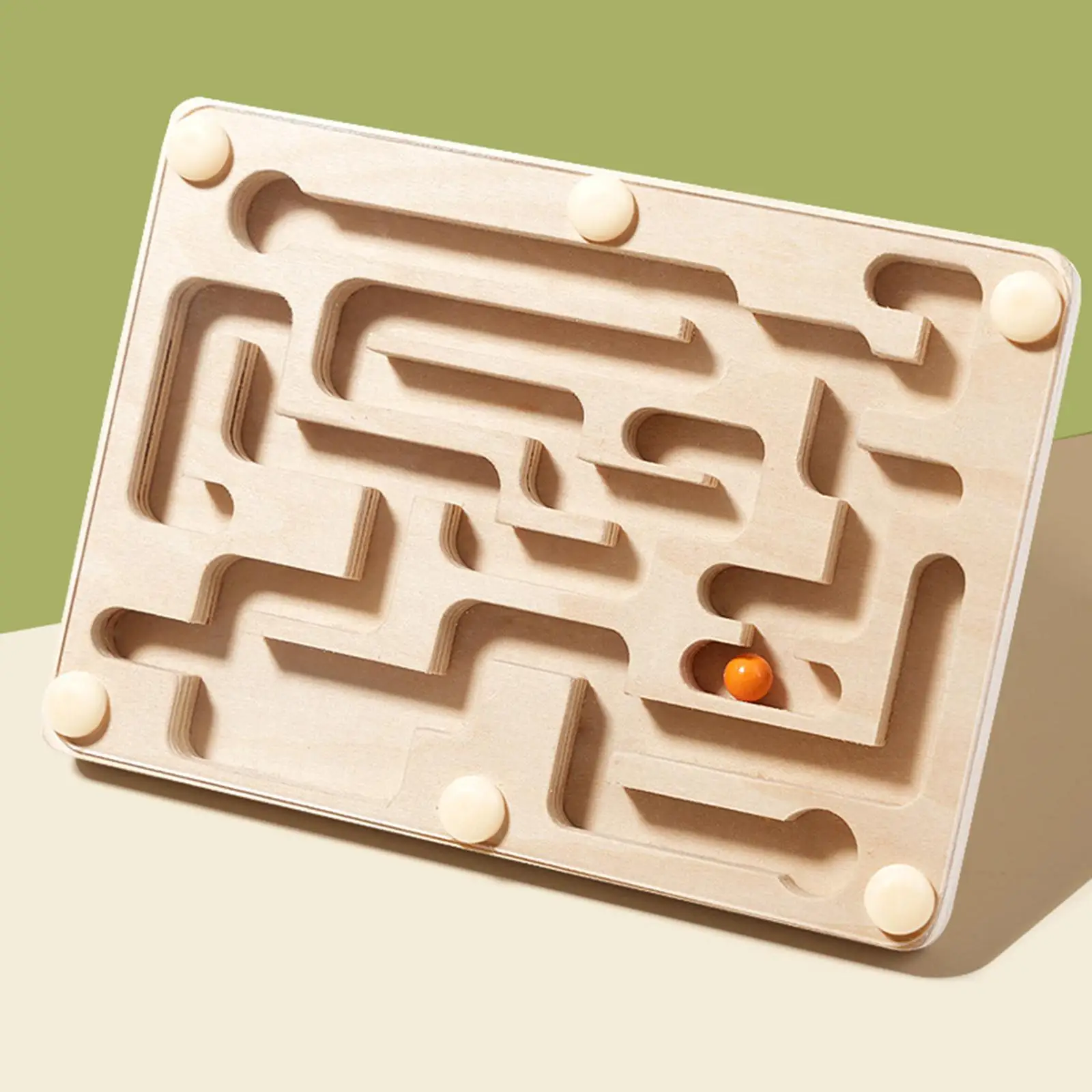 

Wooden Balance Maze Game Roll over Ball Game Basic Skills Learning 3D Maze Puzzle for Travel Kids Family Adults Birthday Gift