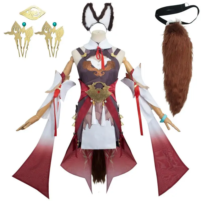 

Color Cosplayer Honkai Impact Game Cosplay Dress Anime Costume Game Character Tingyun Suits Binary Peripherals Halloween Party