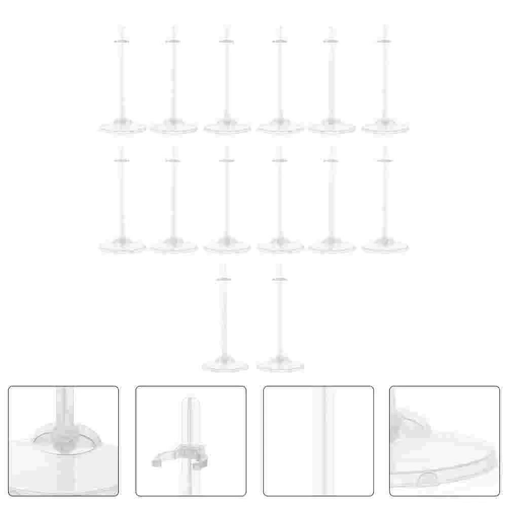 17 Pcs Standing Display Shelf Support Stands Holders Racks Plastic Show Figures Supports 60 pcs label holders clear clip on basket bin labels stands merchandise display signs for wire shelf supermarket shop