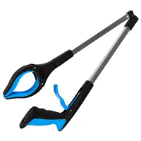 Grabber Folding Trash Can Litter Picker Portable Quick Clamps Pickup Sticks Blue Tool Heavy Duty 1