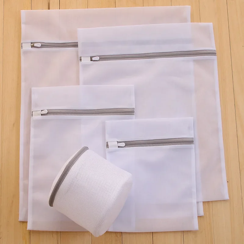 1 Pc Gray Mesh Laundry Bags for Washing Machine Polyester Clothes Underwear Bra Washing Basket Travel Portable Dirty Laundry Bag laundry bag laundry bags