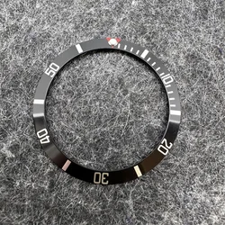 Aluminum Watch Bezel Inserts - Premium Replacement Parts for Watchmakers (30.7mm - 37.5mm) (Black red)