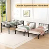 Twin Over Twin & Twin Bunk Beds for 3, Triple Bunk Bed for 3 with Guardrails, Ladder & Upper-Bed Platform, for Children, Teens 4