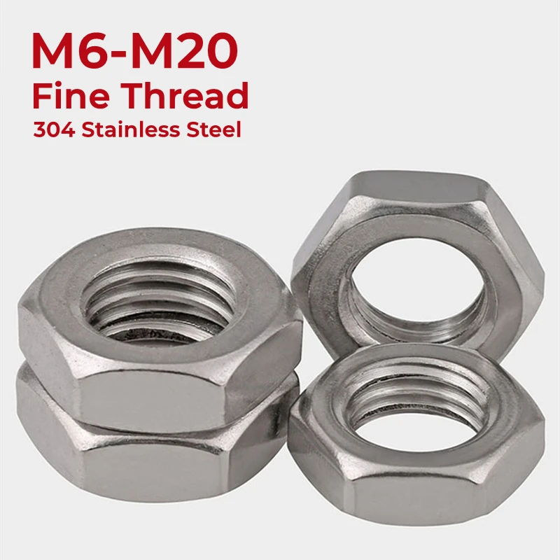 Écrou Hexagonal Métrique M14 X 1,5 En Acier Inoxydable A2 - Filetage Fin - DIN 934 - 1 Pièce