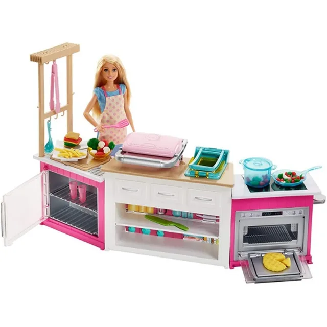 Mattel Barbie Toys Dreamy Kitchen Girl's Birthday Gift Pretend Play Toys House Simulation Kitchen Toy Fashion Dolls for Girls 5