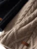 100% Cashmere Knit Cable Beanie Caps Solid Thick Soft Hat Fashion Autumn Winter Warm Highstreet Caps Women Pure Cashmere Bonnet 5