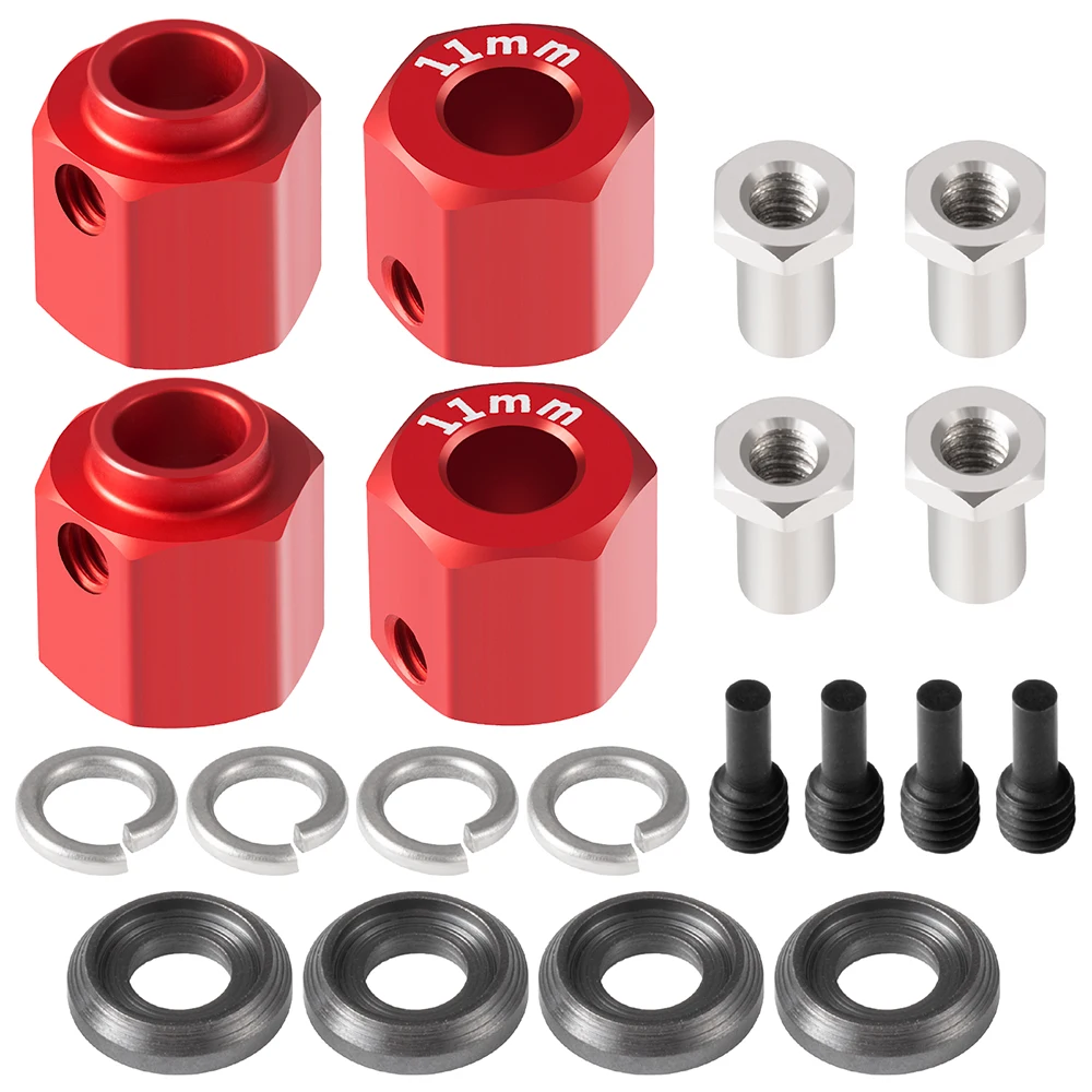 AXSPEED 4PCS 12mm Rad Hex Naben Adapter mit Pins 6/8/9/10/11/12mm für 1/10 RC Crawler Auto T-raxxas TRX-4 TRX4 Upgrade Teile – Detail 9